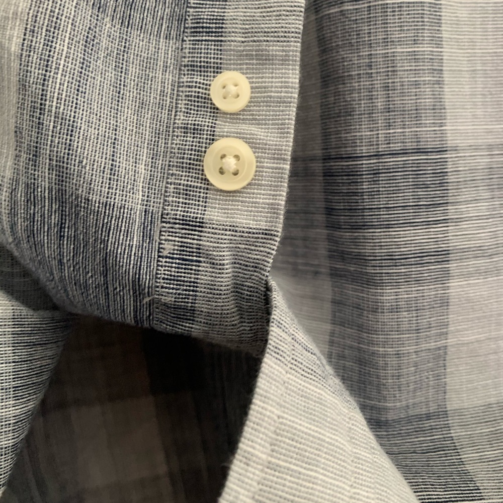 Blue plaid button down - Picture 4 of 9